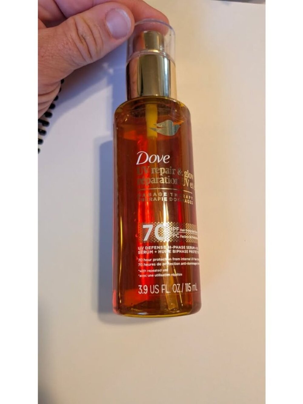 Dove UV repair & glow bi-phase serum & oil Hair protectant 6 bottles/box